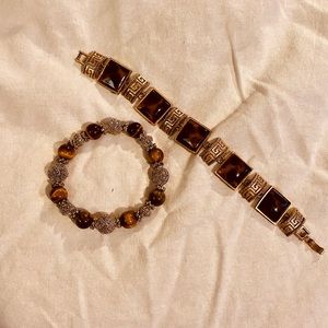 Brown Tortoise and Brown Catseye bracelets